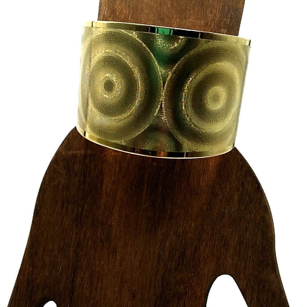 Francesca Visconti Gold-tone Circles Design Cuff Bracelet